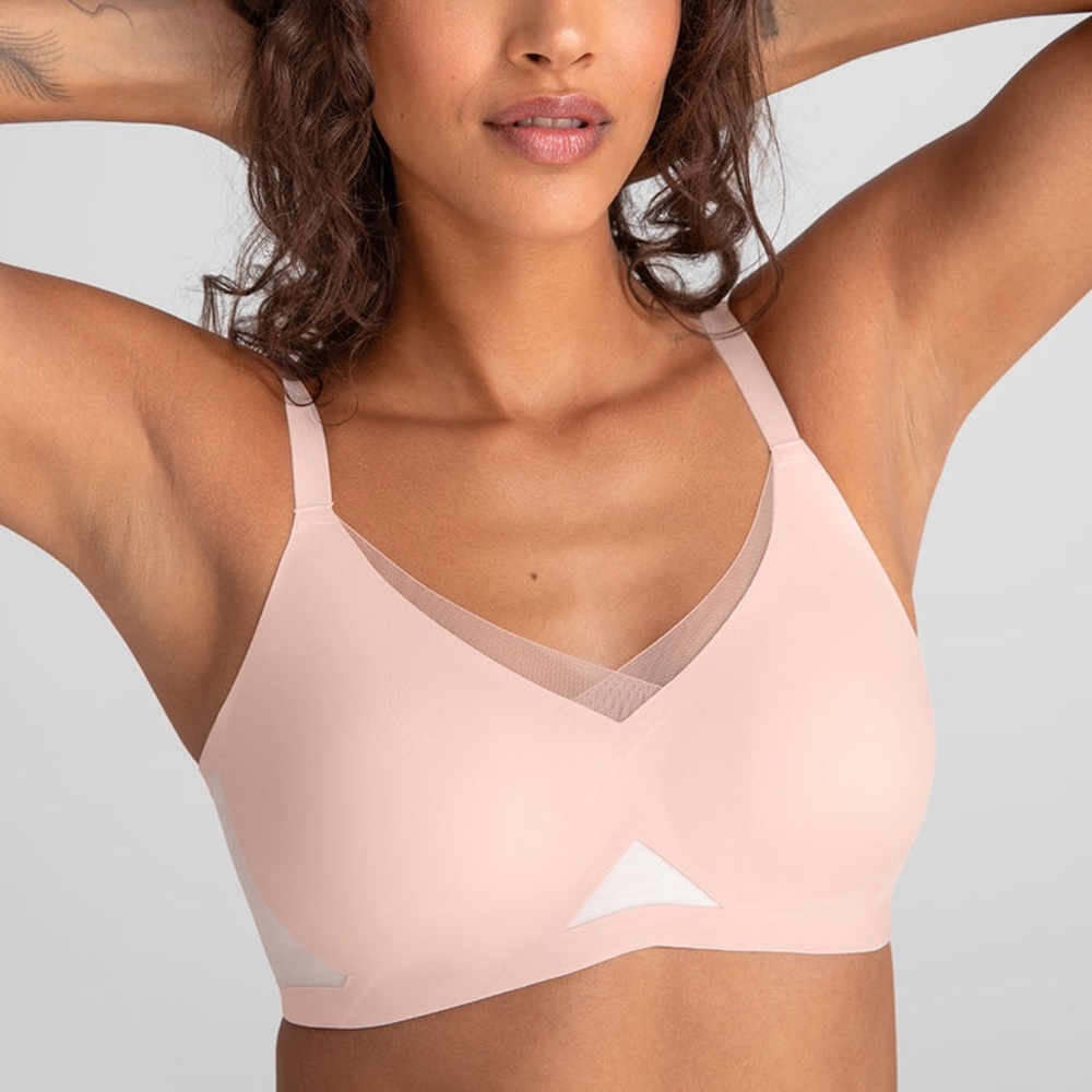 Like NEW HoneyLove crossover bra in Petal pink - size small
